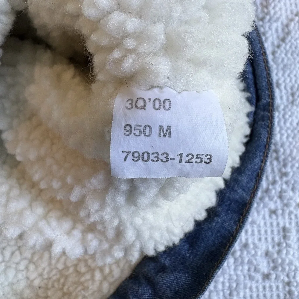 Levi's Sherpa Jacket Toddler Sz 18‎ Mo VTG Blue Denim Cute Pockets Y2K Little